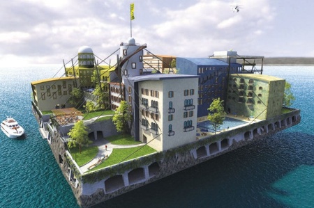 Concept of housing development island
