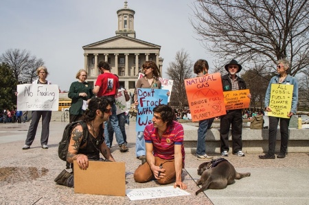Anti-fracking demonstrators