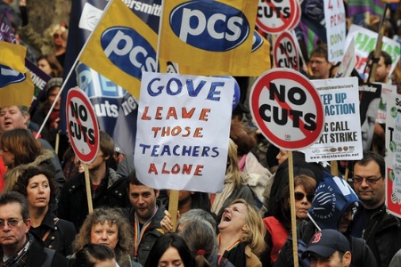 Michael Gove teachers protestors