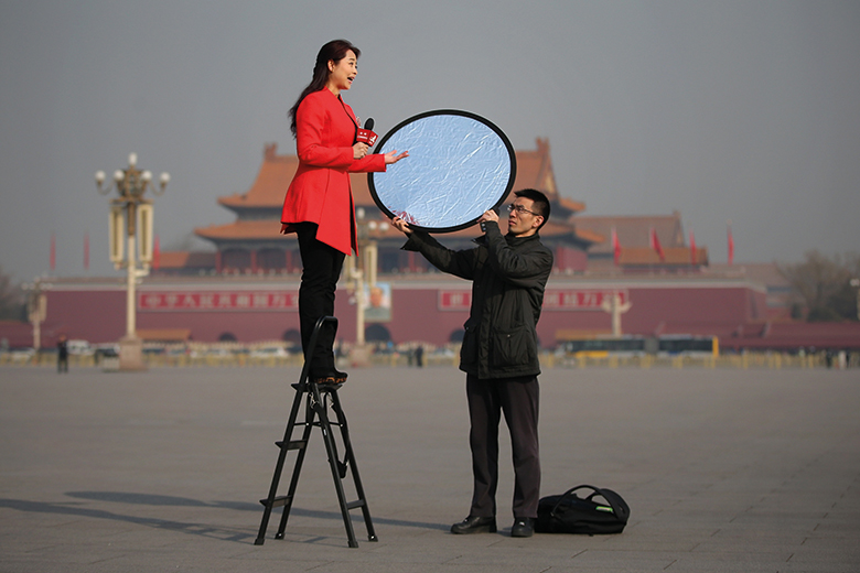 A reporter at work in China A reporter at work in China
