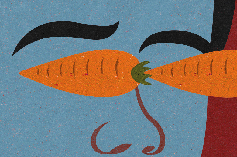 Carrots on face Carrots on face