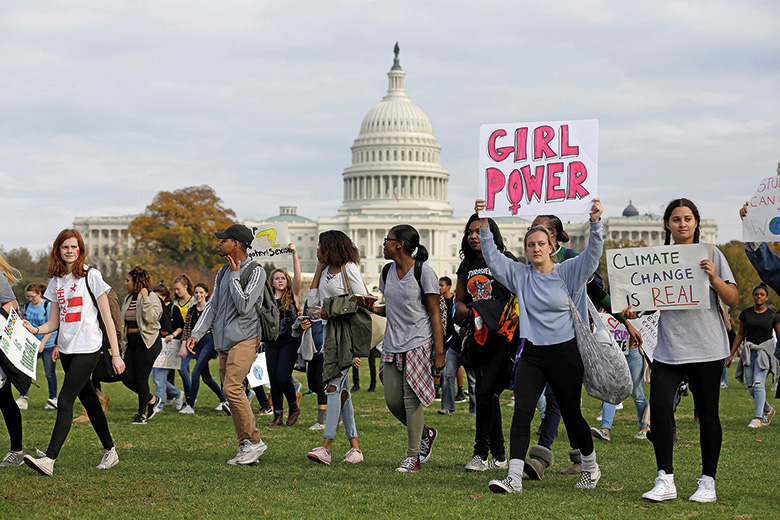 Girl power Trump protesters in Washington Girl power Trump protesters in Washington