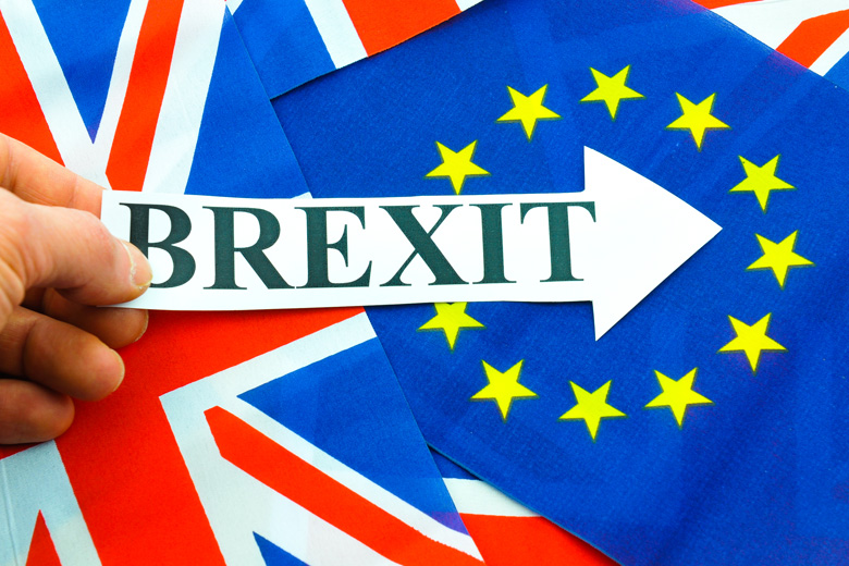 Hand holding Brexit sign, EU referendum Hand holding Brexit sign, EU referendum