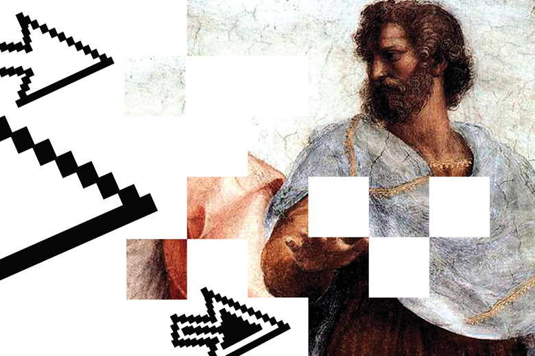 Pixelated painting of Plato Pixelated painting of Plato