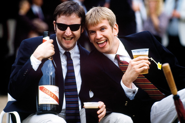 Private school students drinking alcohol, Henley Regatta, UK Private school students drinking alcohol, Henley Regatta, UK