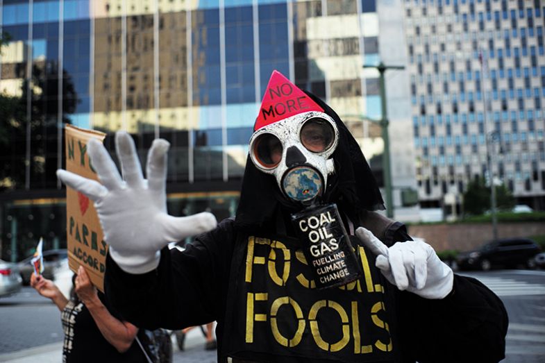 Fossil fuels protester Fossil fuels protester