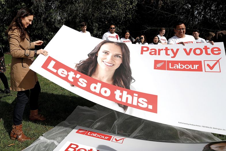 Jacinda Ardern on the campaign trail