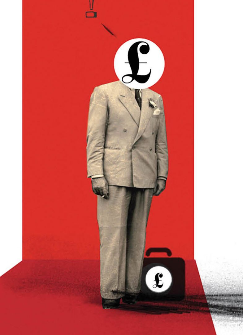 Montage of man with money and briefcase Montage of man with money and briefcase