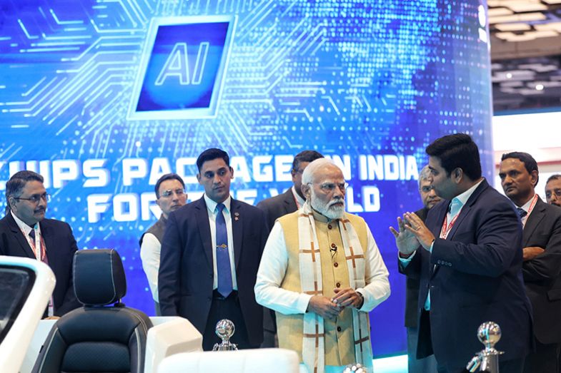 Indian prime minister Narendra Modi inaugurates the India AI Impact Summit 2026 at Bharat Mandapam, in New Delhi on Monday 16 February 2026.