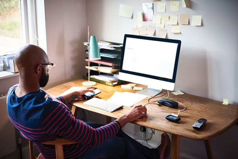Man at desk Man at desk