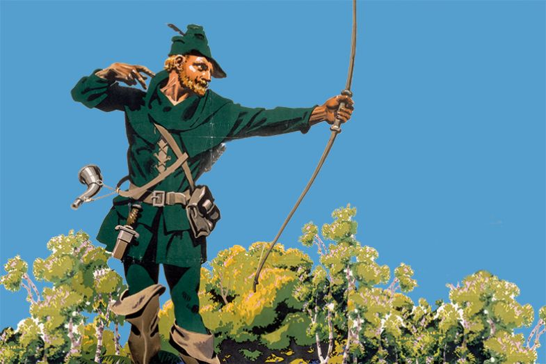 Robin Hood in Sherwood Forest. Original artwork by Frank Newbould. Robin Hood in Sherwood Forest. Original artwork by Frank Newbould.
