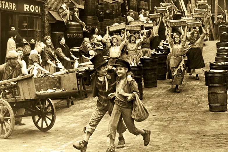 Artful Dodger and Oliver Twist on the streets of London