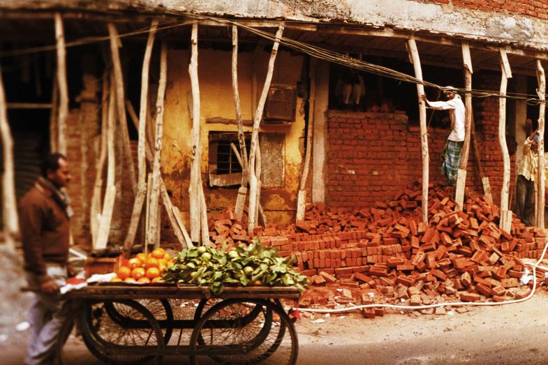 Building under construction in New Delhi, India Building under construction in New Delhi, India