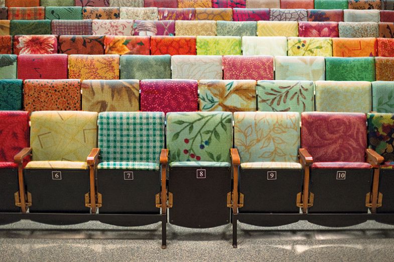 Patchwork lecture theatre chairs Patchwork lecture theatre chairs