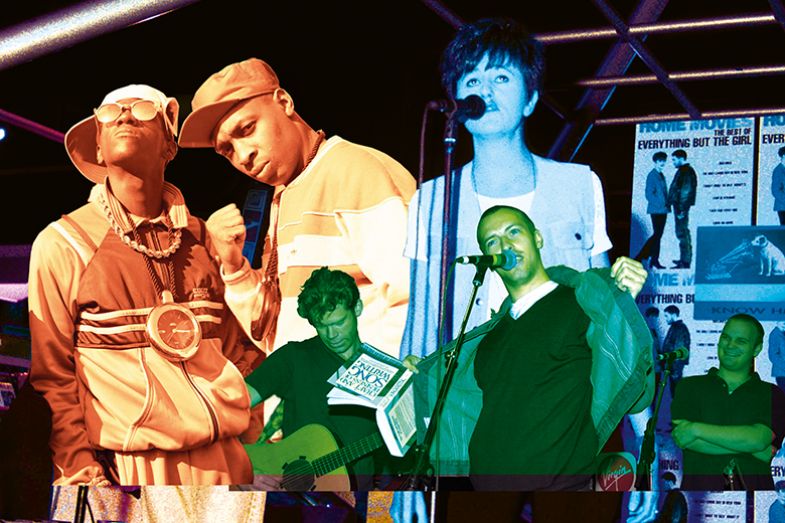 Montage of music acts Public Enemy, Coldplay and Everything but the Girl Montage of music acts Public Enemy, Coldplay and Everything but the Girl