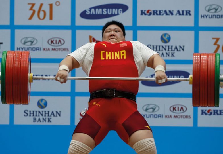Zhou Lulu sets a new world record in the women's over 75kg clean and jerk weightlifting competition at the Moonlight Festival Garden during the 17th Asian Games in Incheon Zhou Lulu sets a new world record in the women's over 75kg clean and jerk weightlifting competition at the Moonlight Festival Garden during the 17th Asian Games in Incheon
