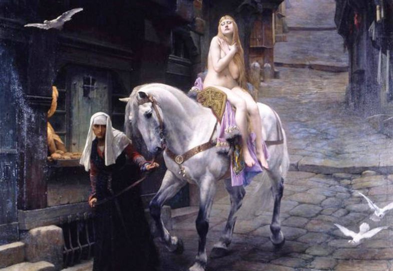 Painting of Lady godiva Painting of Lady godiva to illustrate Full funding for research and high-cost subjects