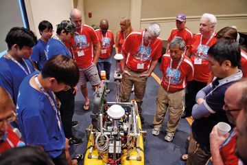 A University of Ulsan team have their efforts judged in a robotic boat competition in the US A University of Ulsan team have their efforts judged in a robotic boat competition in the US