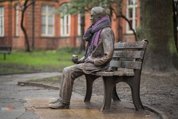 A statue of Alan Turing with a scarf sits in Sackville Park in Manchester, UK. To illustrate that cuts to QR funding could have a chilling effect on the UK's global research strengths.
