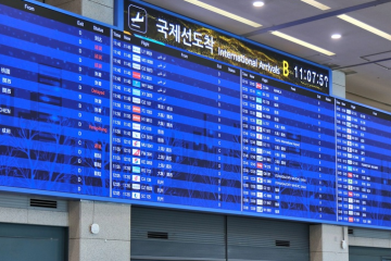 The arrivals board at Seoul Incheon Airport, symbolising internationalisation The arrivals board at Seoul Incheon Airport, symbolising internationalisation