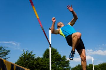 athlete in high jump in track and field