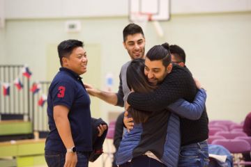 AUC students at a Uclan welcome event