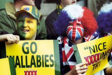Australian rugby union fans, Twickenham Stadium, London, England Australian rugby union fans, Twickenham Stadium, London, England