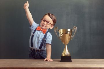 Baby winning trophy Baby winning trophy