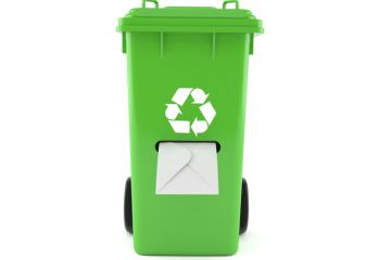 Dustbin with envelope inside