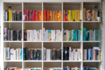 Blurred bookshelves