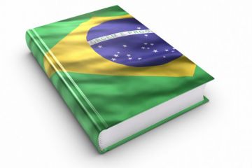 Book covered with Brazilian flag Book covered with Brazilian flag