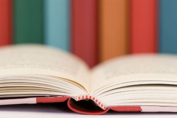 Book open on table Book open on table