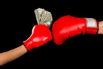 Boxing gloves and money