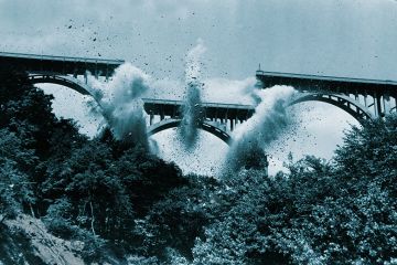 Demolition of bridge, to illustrate the impact of any changes to the graduate visa route by the UK government Demolition of bridge, to illustrate the impact of any changes to the graduate visa route by the UK government