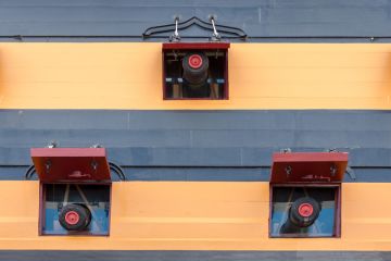 Cannons on display on HMS Victory, Portsmouth, Hampshire