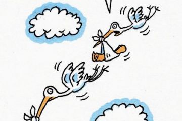 Cartoon stork 