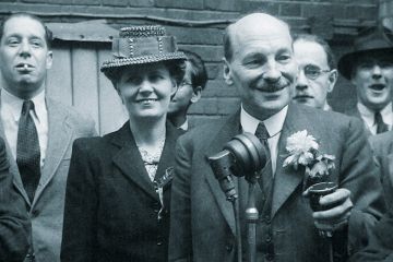 Clement Attlee celebrating Labour Party election victory, 1945 Clement Attlee celebrating Labour Party election victory, 1945