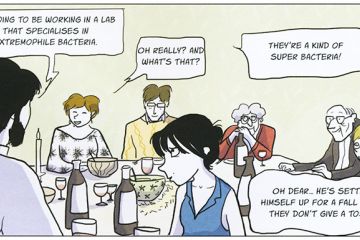 Comic strip panel from Notes on a Thesis, by Tiphaine Rivière Comic strip panel from Notes on a Thesis, by Tiphaine Rivière