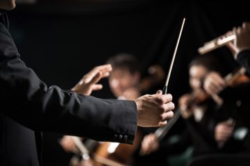 The conductor of an orchestra