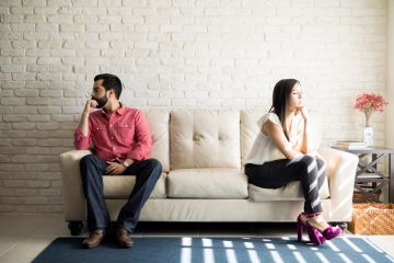 Couple ignoring each other
