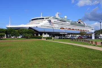 Cruise ship moored at the Cairns Cruise Liner Terminal Queensland Australia