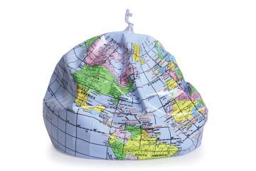 Deflated inflatable globe Deflated inflatable globe
