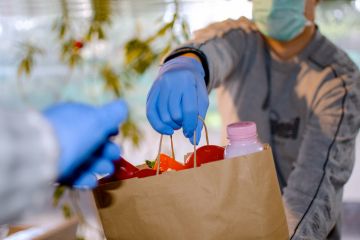 Donation charity food in bag for needy