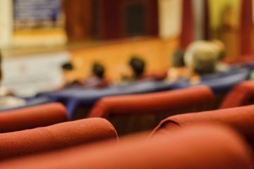 Empty seats in lecture theatre
