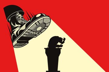 Far-right boot stomping on lecturer, to illustrate the fear that Europe’s universities could fall victim to populist assaults. Far-right boot stomping on lecturer, to illustrate the fear that Europe’s universities could fall victim to populist assaults.