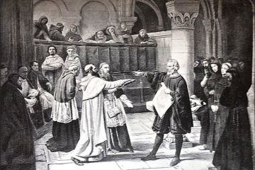 Galileo before the Inquisition, illustrating universities' mission of pursuing the truth