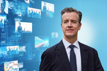 Greg Hart, chief executive officer of Coursera, 11 July 2025, with content production background. Greg Hart, chief executive officer of Coursera, 11 July 2025, with content production background.