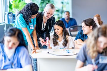 Healthcare students in a classroom Healthcare students in a classroom