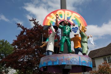 'Hope' rainbow sculpture depicting healthcare workers