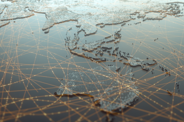 A map showing connectivity between Asia and Australia A map showing connectivity between Asia and Australia